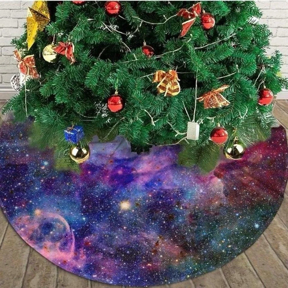 New Stars Planets Universe-Christmas Tree Skirt 30 inch Xmas Tree Skirt Christma